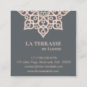 ミニマリストボホピンクグレーマンダラヨガスピリチュアル スクエア名刺 (裏面)