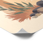 ミニマリストボホフェザー抽象芸術モダンウォールアート ポスター (角)