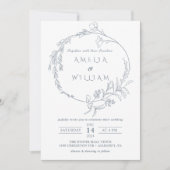 ミニマリストボホフローラ結婚リース 招待状 (正面)