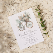ミニマリストボホフローラ自転車ブライダルシャワー 招待状