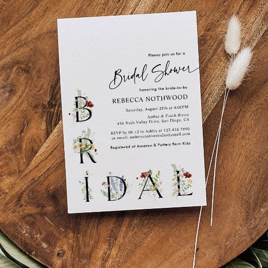 ミニマリストボホブライダルシャワー 招待状