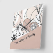 ミニマリストボホブラウンコージービベス スクエア壁時計 (傾斜)