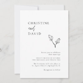 ミニマリストボホブラックアンドホワイト結婚式招待状 招待状