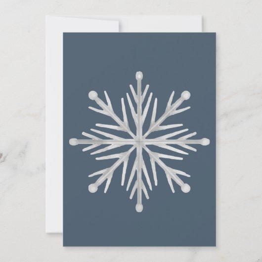 ミニマリストボホブルーウィンターベビーシャワー招待状 招待状 (裏面)