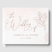 ミニマリストボホボタニカルテラコッタ結婚ズ ゲストブック (正面)