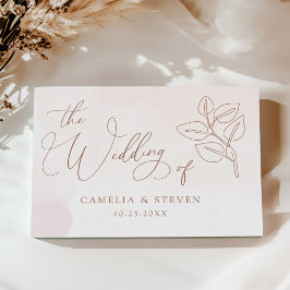 ミニマリストボホボタニカルテラコッタ結婚ズ ゲストブック