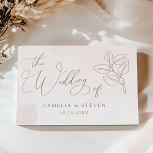 ミニマリストボホボタニカルテラコッタ結婚ズ ゲストブック