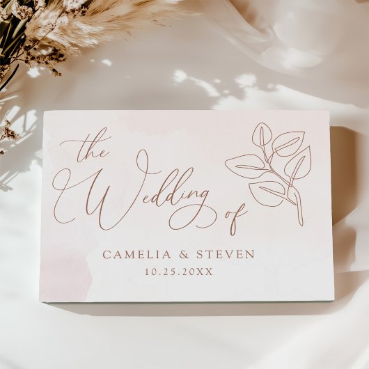 ミニマリストボホボタニカルテラコッタ結婚ズ ゲストブック