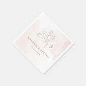 ミニマリストボホボタニカルテラコッタ結婚ズ スタンダードカクテルナプキン (角)