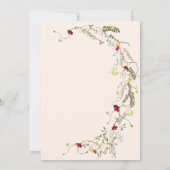 ミニマリストボホリースワイルドフラワーブライダルシャワー 招待状 (裏面)