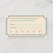 ミニマリストボホレトロブルー美しいロイヤリティカード ロイヤリティカード (裏面)