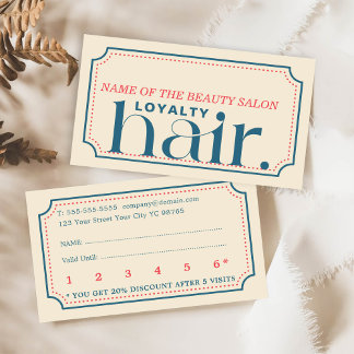 ミニマリストボホレトロブルー美しいロイヤリティカード ロイヤリティカード