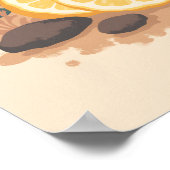 ミニマリストボホレモンスライス抽象芸術キッチンアート ポスター (角)