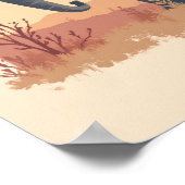 ミニマリストボホワイズエレファント抽象芸術ウォールアート ポスター (角)