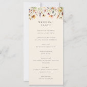 ミニマリストボホワイルドフラワーフローラ結婚式 プログラム (裏面)