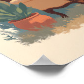 ミニマリストボホヴィンテージ肘掛け椅子抽象芸術ウォールアート ポスター (角)