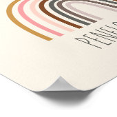 ミニマリストボホーレインボーパーソナライズされたスケッチ ポスター (角)