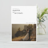 ミニマリストボホ写真ウェディング 招待状 (スタンド正面)