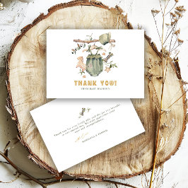 ミニマリストボホ新生児シャワーガールクローセスライン サンキューカード