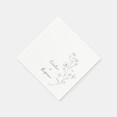 ミニマリストボホ白黒ボタニカル結婚ズ スタンダードカクテルナプキン (角)