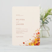 ミニマリストボホ秋結婚フローラ 招待状 (スタンド正面)