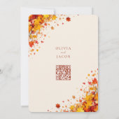 ミニマリストボホ秋結婚フローラ 招待状 (裏面)