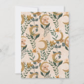 ミニマリストボホ赤面フローラムーンブライダルシャワー 招待状 (裏面)