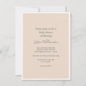 ミニマリストボホ赤面フローラムーンベビーシャワー 招待状 (正面)