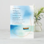 ミニマリストボートパーティーフォーヒムレイク誕生日 招待状 (スタンド正面)