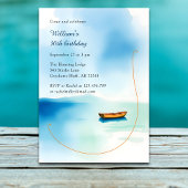 ミニマリストボートパーティーフォーヒムレイク誕生日 招待状
