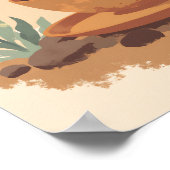 ミニマリストボーホコーヒーカップ抽象芸術キッチンウォールA ポスター (角)