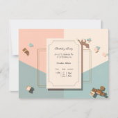 ミニマリストポストパステル誕生日招待状カード 招待状 (正面)