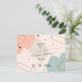 ミニマリストポストパステル誕生日招待状カード 招待状 (スタンド正面)