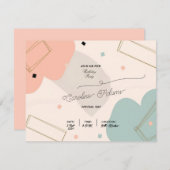 ミニマリストポストパステル誕生日招待状カード 招待状 (正面/裏面)