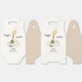 ミニマリストポピンボトルシャンパンベビーシャワー フェイバーボックス (見開き)