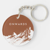 ミニマリストマウンテンイラストレーションシエナ キーホルダー (裏面)