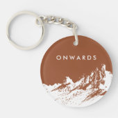 ミニマリストマウンテンイラストレーションシエナ キーホルダー (正面)