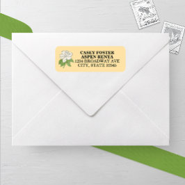 ミニマリストマグノリア結婚フラワー差出人住所 ラベル