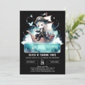 ミニマリストマジカルパイレーツ誕生日 招待状 (スタンド正面)