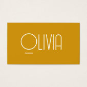 ミニマリストマスタードイエローミュートレトロ名刺 (正面)