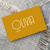 ミニマリストマスタードイエローミュートレトロ名刺