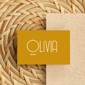 ミニマリストマスタードイエローミュートレトロ名刺