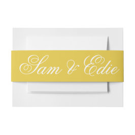 ミニマリストマスタードイエロー 招待状ベリーバンド