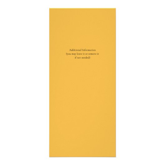 ミニマリストマスタード黄色の価格表ラックカード ラックカード (裏面)