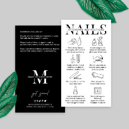 ミニマリストマニキュア爪、 ネイルアフターケアの手順 名刺