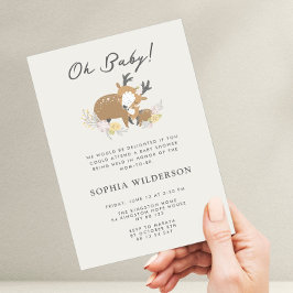 ミニマリストママとベビー鹿ベビーシャワー 招待状