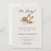 ミニマリストママとベビー鹿ベビーシャワー 招待状 (正面)