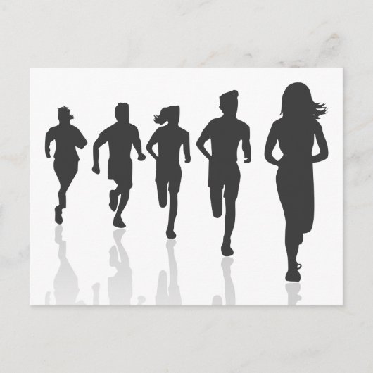 ミニマリストマラソンランナーシルエット ポストカード (正面)