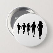 ミニマリストマラソンランナーシルエット 缶バッジ (正面&裏面)