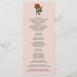 ミニマリストマリゴールド結婚式 プログラム